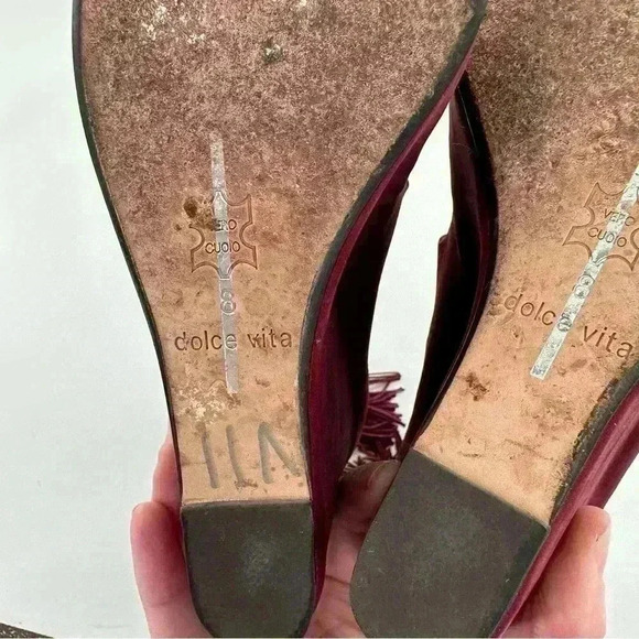 Dolce vita Jade ankle booties size 8 burgundy Nubuck leather  wedge platforms - Picture 7 of 12